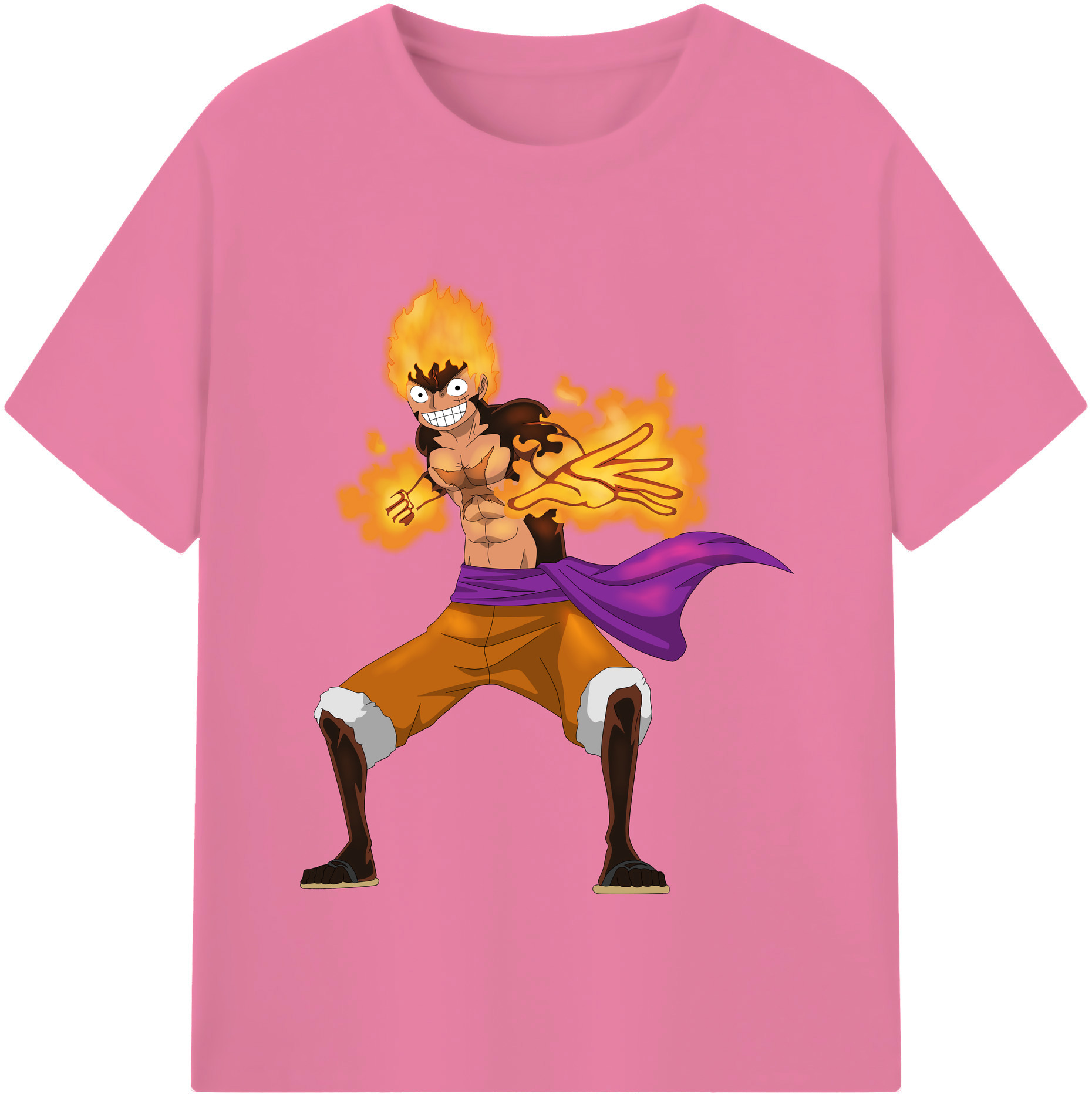 ワンピース モンキー・D・ルフィ ONE PIECE Monkey D. Luffy 綿100％半袖Tシャツ（フロントプリント）